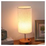 Beige Desktop Lamp with USB-C Port