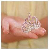 Pink Crystal Mini Tiara Hair Comb - Retail: $15