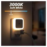 Sujeet Night Light, Night Lights Plug into Wall Plug in Night Light, Dusk to Dawn Nightlight Led Night Lights for Bedroom, Bathroom, Hallway Warm White