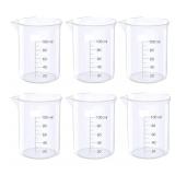 3.4 Oz Transparent Lab Measuring Cup 100ml Liquid Measuring Plastic Graduated Beaker Transparent for Lab Kitchen liquids (8pcs-100ml/3.4oz)