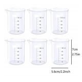 3.4 Oz Transparent Lab Measuring Cup 100ml Liquid Measuring Plastic Graduated Beaker Transparent for Lab Kitchen liquids (8pcs-100ml/3.4oz)