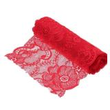 MECCANIXITY 7.1 Inch Wide 3 Yard Lace Ribbon Floral Pattern Red Lace Trim Ribbon for DIY Crafts, Gift Wrapping Bouquets, Wedding Decor, and Sewing Making