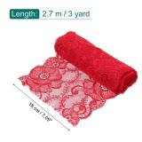MECCANIXITY 7.1 Inch Wide 3 Yard Lace Ribbon Floral Pattern Red Lace Trim Ribbon for DIY Crafts, Gift Wrapping Bouquets, Wedding Decor, and Sewing Making