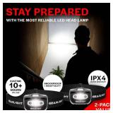 GearLight 2Pack LED Headlamp - Outdoor Camping Head Lamps with Adjustable Headband - Lightweight Battery Powered Bright Flashlight Headlight with 7 Modes and Pivotable Head and Red Light