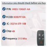 SUPALAND Key Fob Keyless Entry Fits for Land Rover Discovery LR2 LR4 Range Rover Evoque Sport Smart Remote Control 2011-2017 Jaguar F-Type XE XF XJ (KOBJTF10A) with Emergency Key