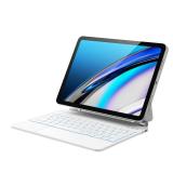 GreenLaw for iPad 11th(A16,2025)/10th(2022) Generation Case with Keyboard, Magic-Style Keyboard Stand, 7 Color Backlit, Stain-Resistant Surface, Multi-Touch Trackpad, White