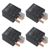 Kalmaegee 4 Packs 5 Pin Relay 12V 30A Starter Relay, Multi-Purpose Automotive Replacement Accessories Relay Heavy Duty Standard Relay for Car Motor, Fuel Pump, Fog Horn, Trunk Solenoid, Cooling Fan