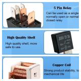 Kalmaegee 4 Packs 5 Pin Relay 12V 30A Starter Relay, Multi-Purpose Automotive Replacement Accessories Relay Heavy Duty Standard Relay for Car Motor, Fuel Pump, Fog Horn, Trunk Solenoid, Cooling Fan
