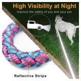 Mycicy 2/3/4/6/10 Foot Reflective Dog Leash Strong Nylon Rope Braided Heavy Duty for Large and Medium Small Dogs Walking Training Leads (Pink, 4ft * 1/2\")