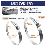 maierke 6PCS Adjustable 304 Stainless Steel Duct Clamps Hose Clamp,8 Inch and 6 Inch Pipe Clamp Air Ducting Clamp(5.55\"-6.5\"/141-165mm and 7.64\"-8.5\"/194-216mm)