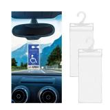 Mandark 2PCS Car Handicap Placard Holder, Ultra Transparent Auto Disabled Parking Permit Protective Cover with Hanger, 11.6 x 5 Placard Protector Accessories, Universal for Vehicles