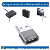 USB C Female to USB Male Adapter (4-Pack), Type C to USB A Charger Converter for iPhone 17 16 15 14 13 12 11 Pro Max, Samsung Galaxy S25 S24 S23 S22 Ultra, Apple iWatch Watch Series 7 8, AirPods,iPad