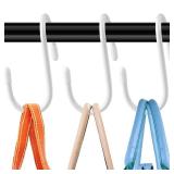 HiGift Purse Hanger for Closet, Unique Twist Design White Vinyl Coated Bag Hooks Organizer Hanging, Large Closet Hooks Purse Organizer Holder for Hanging Purse,Handbag,Belt,Hat,Backpack,Jeans