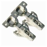 2 Piece Clip on Soft Close Hinges 105 Degree Self Close for Frameless Cabinet with Mounting Plates Full Overlay Premium Included Screws 1 Pair 00mm Kitchen Cabinet Furniture Hardware