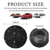 povtii Car Start Stop Button Cover, Anti-Scratch Bling Push Start Button Ignition Protective Cover, Rhinestone Crystal Car Engine Button Decoration Protector, Car Accessories (Black)