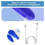 6MM Magnetic Charger 2025 New USB DC Magnetic Charger Cable, 2.6ft Replacement Oval Base Charging Cord for Toys, Massagers, Toothbrushes,Children