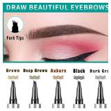 5 Colors Hair-like Strokes Eyebrow Pen, Mimics Natural Eyebrow Liquid Microfilling, Eye Brow Makeup by âLinbleâ (#1 Brown)