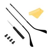 Temples Arms Legs Replacement for Ray Ban RB3561 6448 3689 Sunglasses Repair Kits with Screws (Black arms&Black Tips)
