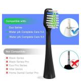 Toothbrush Replacement Heads Compatible with WaterPik Complete Care 5.0 & 9.0(WP-861/CC-01), 6 Count (Black)