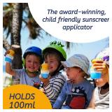 Solar Buddies Sunscreen Applicator - Single Purple - Refillable Roll on Sponge Sunscreen, Suncream & Lotion Applicator For Kids, Adults & Families - Holds 3.4fl oz, Perfect Size for Travel
