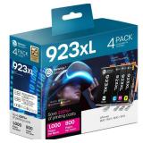 belietop 923 923XL Ink Cartridges Combo Pack (with Chip) Replacement for HP 923 Ink Cartridges Compatible with HP OfficeJet Pro 8120 8123 8130 8133 Printers (Black/Cyan/Yellow/Magenta, 4 Pack)
