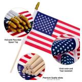8x12 Inch Small American Flags on Sticks, US Handheld WoodenStick flag with Kid-Safe Spear Top,Memorial Day,Independence Day, Patriotic Decorations,Yard Gladen Flag