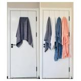Mars-Rock Over The Door Metal Hooks with Plastic Coating 10\" Fit 0.5\" to 1 3/8\" Door 4 Pcs Heavy Duty Single Towel Robe Rack Wreath Bathroom Shower Hanger Shoe Organizer Ironing Board Long White
