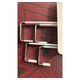 Mars-Rock Over The Door Metal Hooks with Plastic Coating 10\" Fit 0.5\" to 1 3/8\" Door 4 Pcs Heavy Duty Single Towel Robe Rack Wreath Bathroom Shower Hanger Shoe Organizer Ironing Board Long White