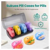 Sukuos Large Weekly Pill Organizer 2 Times a Day, Daily Pill Box 7 Day Easy to Open with Double Protection, AM PM Pill Case for Medicine/Vitamin/Fish Oil/Supplements