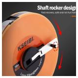 KSEIBI 302925 Long Fiberglass Tape Measure Double Face Printing Inch/Metric for Construction Work (100ft / 30m)