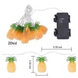 Vigdur 2 Packs Pineapple String Lights - Battery Operated with 20LED Fun Patio Lights for Party Bedroom Home Birthday Indoor Outdoor Hawaiian Tropical Tiki Gifts Decor,13Ft
