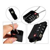 TSA Lock Security 3 Digit Combination Suitcase Luggage Bag Code Lock Padlock (Black-4-Pack)