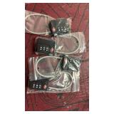 TSA Lock Security 3 Digit Combination Suitcase Luggage Bag Code Lock Padlock (Black-4-Pack)