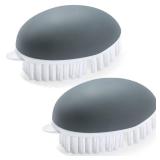 Dfacio 2Pack Vegetable Brush with Dots Remover, Non-Slip Grip Potato Scrubber Veggie Brush with Flexible and Hard Bristles, for Cleaning Food, Corn Silk and Carrots