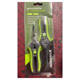 STAYGROW 2pcs 6.5\" Pruning Shears for Gardening, Ultra Sharp Garden Scissors for Precise Cuts, Stainless Steel Bonsai Clippers with Spring Loaded, 6.5 Inch Garden Shears (1pc Straight & 1pc Curved)
