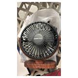SWEETFULL 6.5 Inch USB Small Desk Fan, 3 Speeds Quiet Portable Desktop Table Fan, 360Â° Adjustment Personal Mini Fan for Home Office Car Outdoor Travel (Black wood grain)