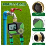 Kingdder Water Timer, Sprinkler Timer with Brass Inlet and Outlet Programmable Garden Hose Faucet with Rain Delay/Manual/Automatic Irrigation System for Yard Lawn IP54 Waterproof(2 Outlet)