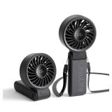 JISULIFE Handheld Fan Life7 â Ultimate Flexibility: High-Power Motor, LED Display, 19.5 Hrs Cooling, 5000mAh Rechargeable, 5-Speed, Foldable Design, 3-IN-1 Portable Fan for Travel Cruise Beach(Bl