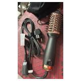 Travel Dual Voltage Hair Dryer Brush, Small Hot Air Brush for European Travel, Compact 2 Inch One Step Blowout and Volumizer Hair Blow Dryer with Oval Design, Rose Gold