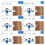 4pcs Router Bit Set 1/4 Shank with Bearings Set (3/8\", 1/2\", 5/8\", 3/4\", 7/8\", 1-1/8\" Bearings), Rabbeting Router Bits (1/8\",1/4\",3/8\", 1/2\" Height) for Wood Grooving