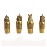 Veronese Design 3 1/2\" Egyptian Canopic Jars Miniatures (Set of Four) Resin Figurine