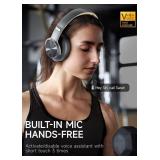Picun B8 Bluetooth Headphones, 120H Playtime Headphones Wireless Bluetooth with 3 EQ Modes, Low Latency, Hands-Free Calls, Over Ear Headphones for Travel Home Office Cellphone PC (Ashen Golden)