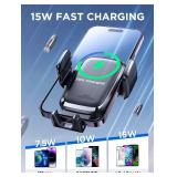 Wireless Car Charger, 15W Qi Fast Charging Auto Clamping Car Charger Phone Holder Mount, JOYROOM Cell Phone Holder Car Mount for iPhone 16 15 14 13 Pro Max Xs, Galaxy S24 Ultra, LG, Google