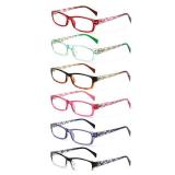 Kerecsen Computer Reading Glasses for Women Blue Light Blocking Glasses for Reading Fashion Pattern Print Eyeglasses for Womens(Mix Color -2.00)