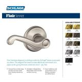 Schlage F170 FLA 716 LH Left Handed Flair Door Lever, One Sided Non-Turning Dummy Door Handle, Aged Bronze