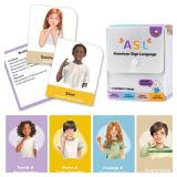 CHEFAN ASL Flash Cards, 101 American Sign Language Flash Cards for Beginners, Kids, Teens and Adults