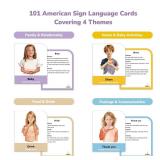 CHEFAN ASL Flash Cards, 101 American Sign Language Flash Cards for Beginners, Kids, Teens and Adults
