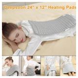 Heating Pad,Electric Heating Pads for Back,Neck,Abdomen,Moist Heating Pad for Shoulder,Knee,Arms,Legs,Dry/Moist Heat & Auto Shut Off,Birthday Gifts for Men and Women(Light Gray, 24