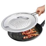 LUCETE Stainless Steel Splatter Screen 11\" â Hot Grease Splatter Screen for Frying Pan - Oil Splash Guard - Protect your Skin from Burn & Keep Your Kitchen Cleaner (11inch)