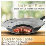 LUCETE Stainless Steel Splatter Screen 11\" â Hot Grease Splatter Screen for Frying Pan - Oil Splash Guard - Protect your Skin from Burn & Keep Your Kitchen Cleaner (11inch)